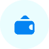 A small blue wallet icon