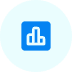 Blue icon of a growing chart