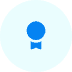 Blue icon of a round medal