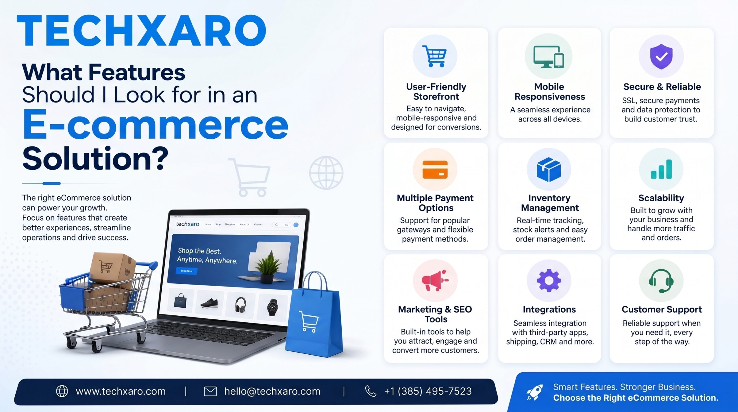 “TECHXARO e-commerce features